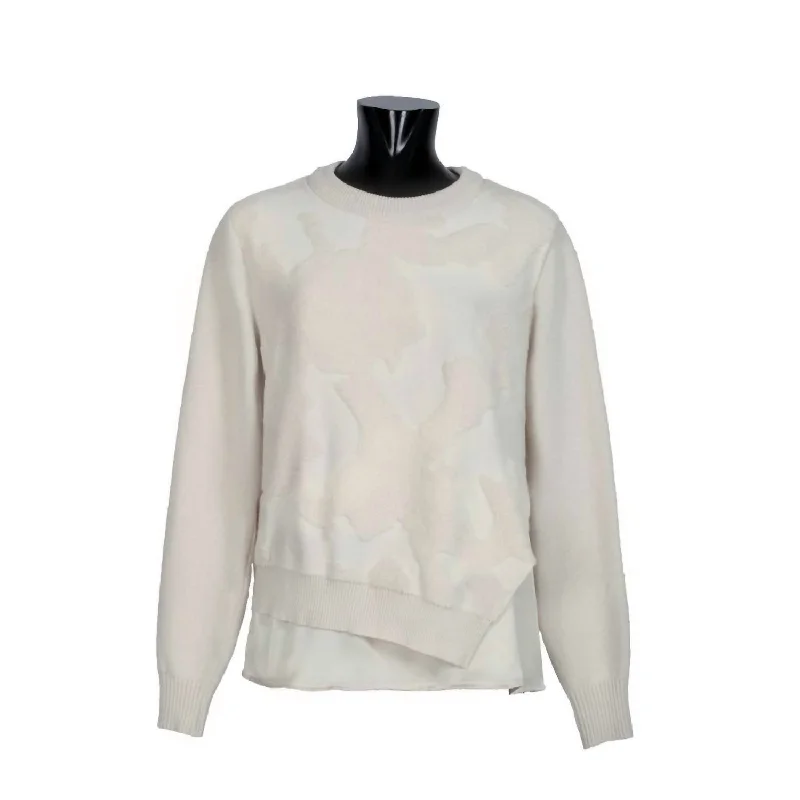 Women's Asymmetric Pullover Sweater In Ecru