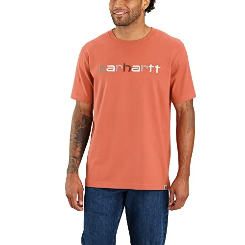 Carhartt 105797 Men's Relaxed Fit Heavyweight Short-Sleeve Logo Graphic T-Shirt - X-Large Tall - Terrecota