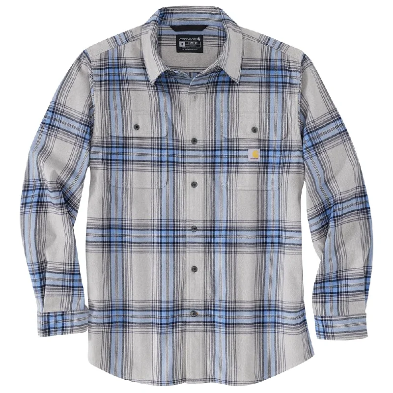 Carhartt 105947 Men's Loose Fit Heavyweight Flannel Long-Sleeve Plaid Shirt - X-Large Regular - Asphalt