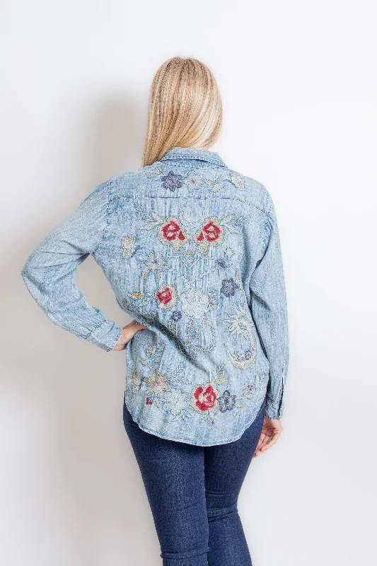 "Amara" Multi Denim Long Sleeve Shirt