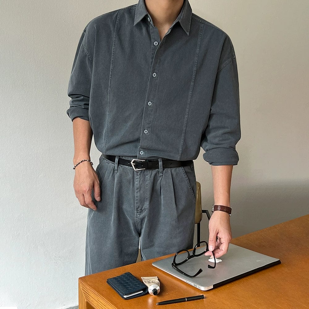 RT No. 11270 RECONSTRUCTED COLLAR BUTTON-UP SHIRT