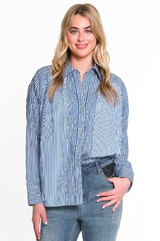 Blue Mixed Stripe Shirt